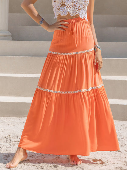 High Waist Maxi Tiered Skirt - Elegant Aura Boutique