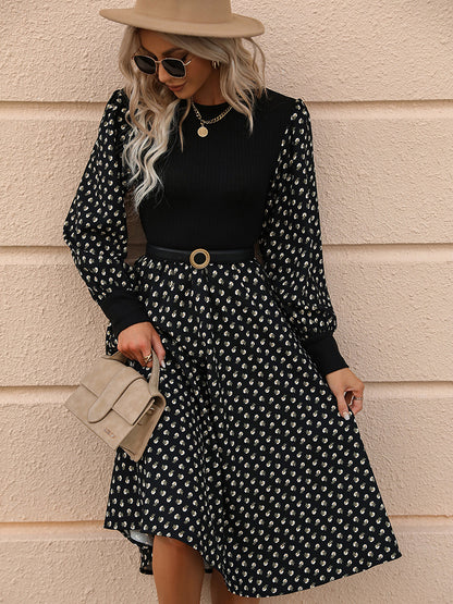 Printed Long Sleeve Dress