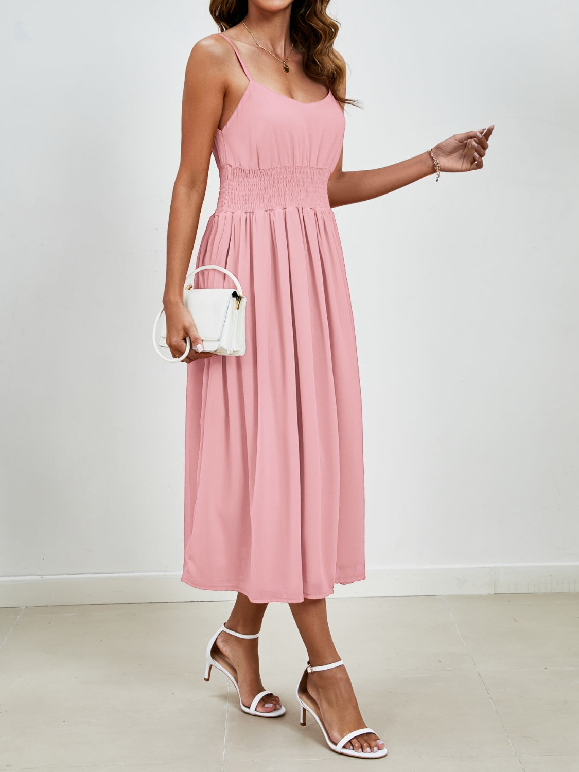 Scoop Neck Midi Cami Dress - Elegant Aura Boutique