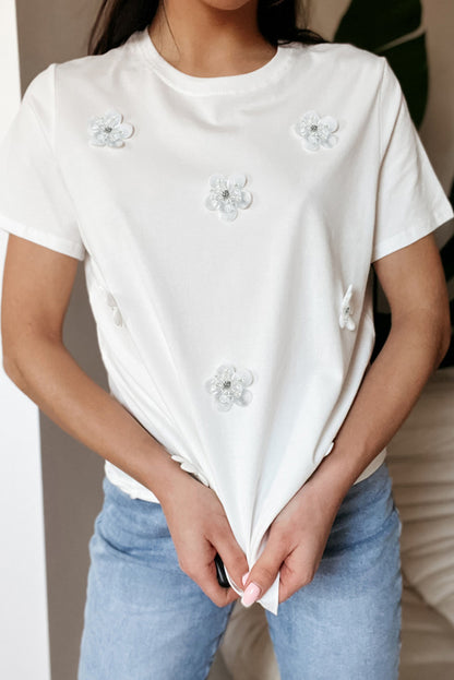 Flower Round Neck T-Shirt