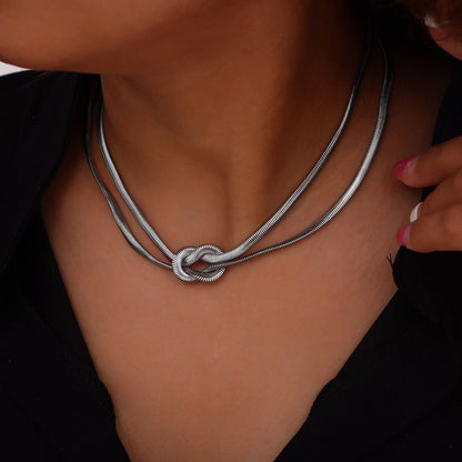 Titanium Steel Knot Necklace - Elegant Aura Boutique