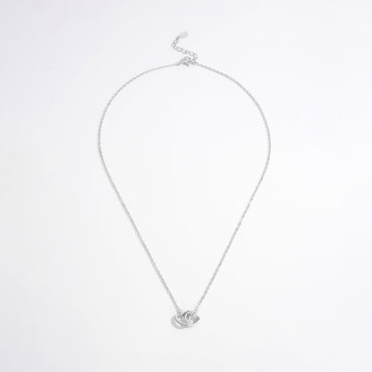 Sterling Silver Inlaid Zircon Heart Necklace