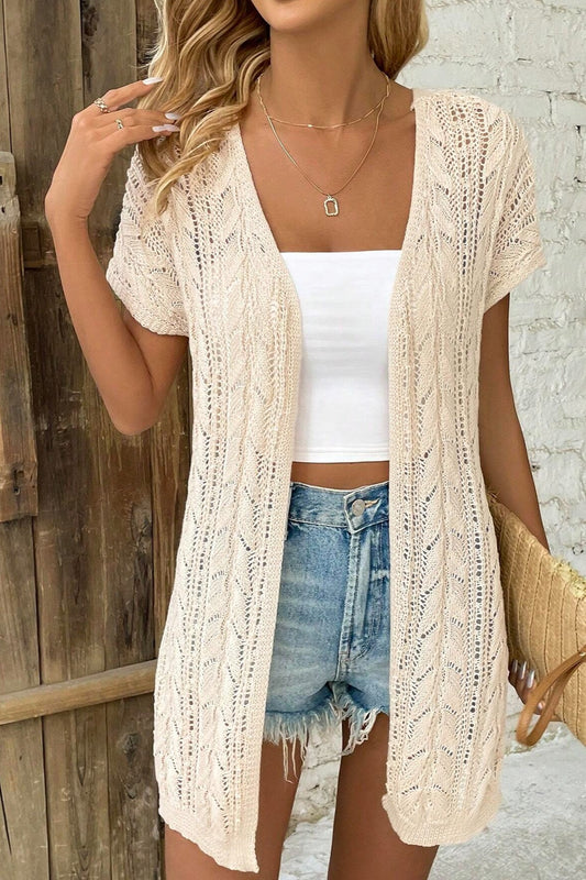 Knit Short Sleeve Cardigan