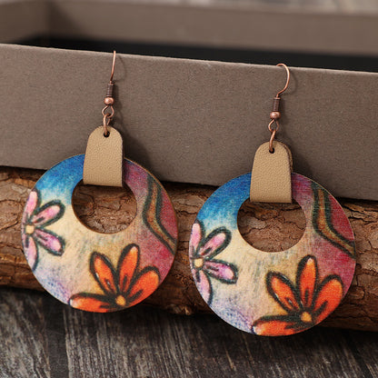 Wooden Flower Earrings