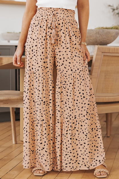 Printed Wide Tiered Pants - Elegant Aura Boutique