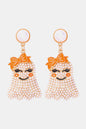 Smiling Ghost Shape Synthetic Pearl Earrings