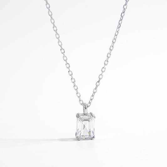 Sterling Silver Zircon Pendant Necklace featuring a sparkling zircon stone set in a polished sterling silver pendant on a delicate chain.
