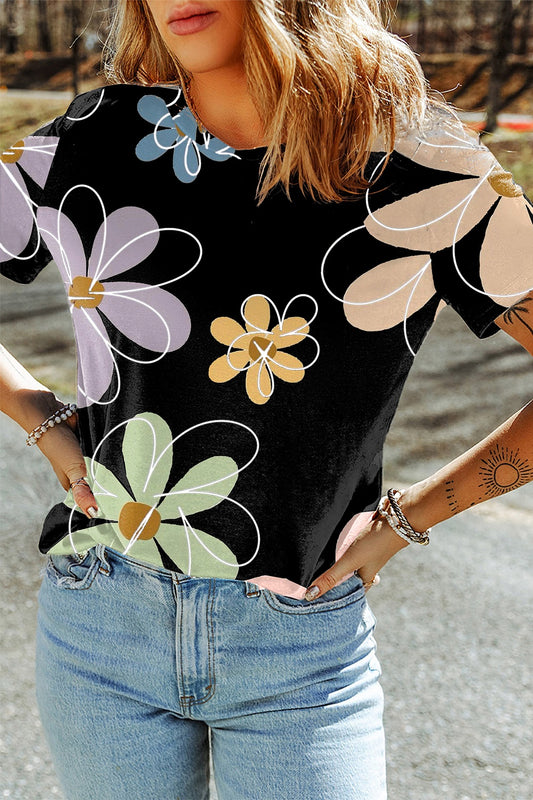 Spring Bloom Round Neck T-Shirt