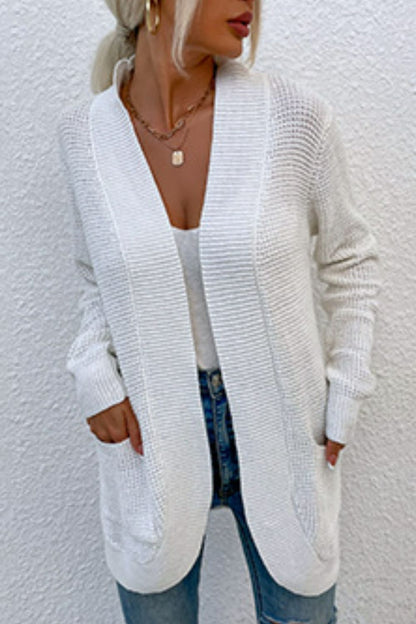 Rib-Knit Cardigan with Pockets