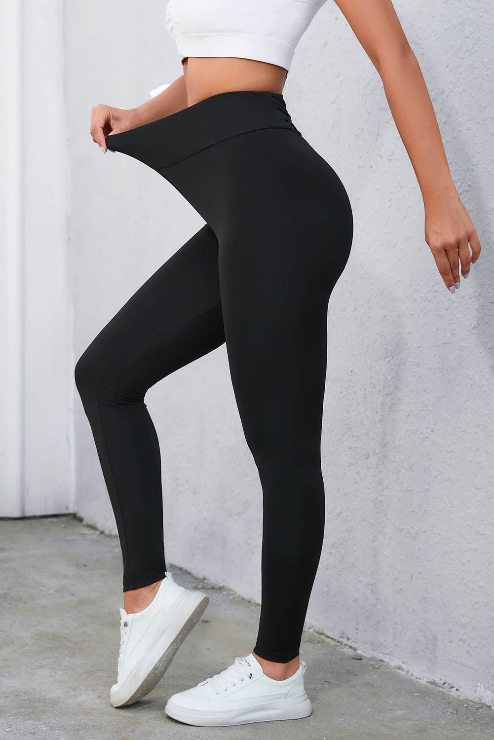 Crisscross Wide Waistband Leggings