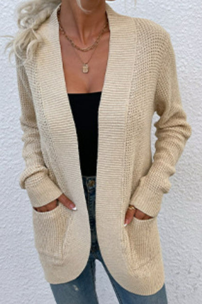 Rib-Knit Cardigan with Pockets