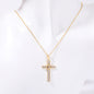 Stainless Steel Inlaid Zircon Cross Necklace