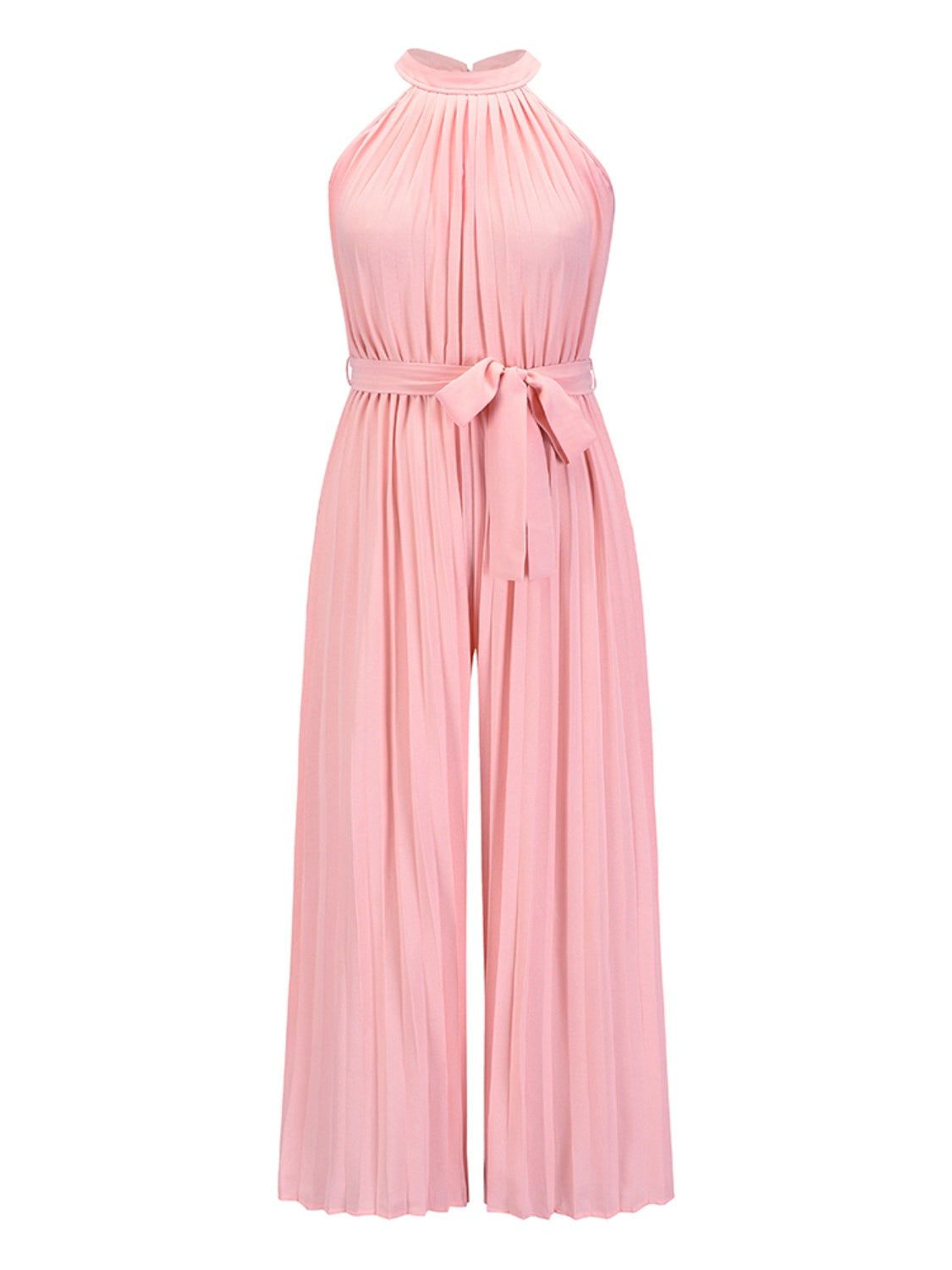 Cutout Pleated Sleeveless Jumpsuit