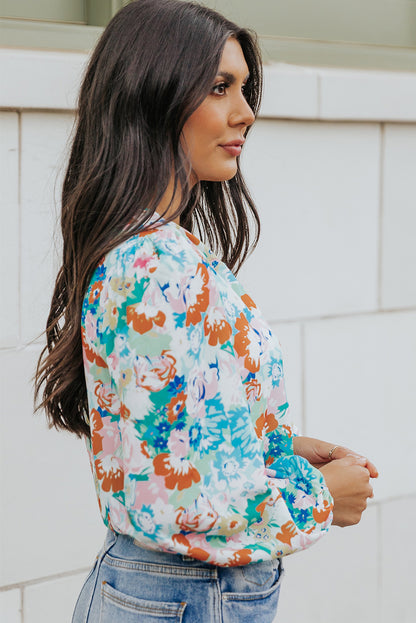 Floral Balloon Sleeve Bodysuit