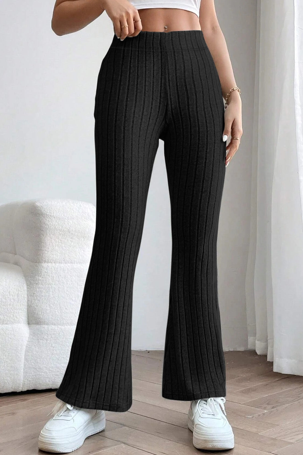 Bae Full Size Ribbed High Waist Pants - Elegant Aura Boutique