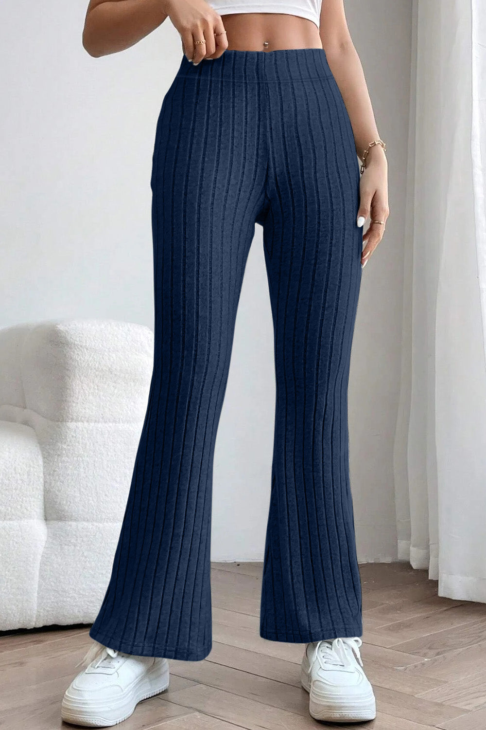 Bae Full Size Ribbed High Waist Pants - Elegant Aura Boutique