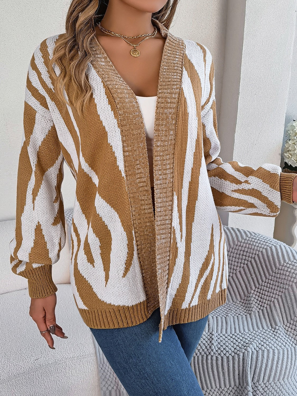 Print Long Sleeve Cardigan