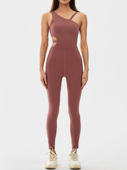 Asymmetrical Neck Active Jumpsuit