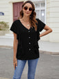 Ruffled Short Sleeve Blouse