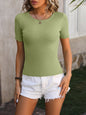 Casual Knit Round Neck Tee