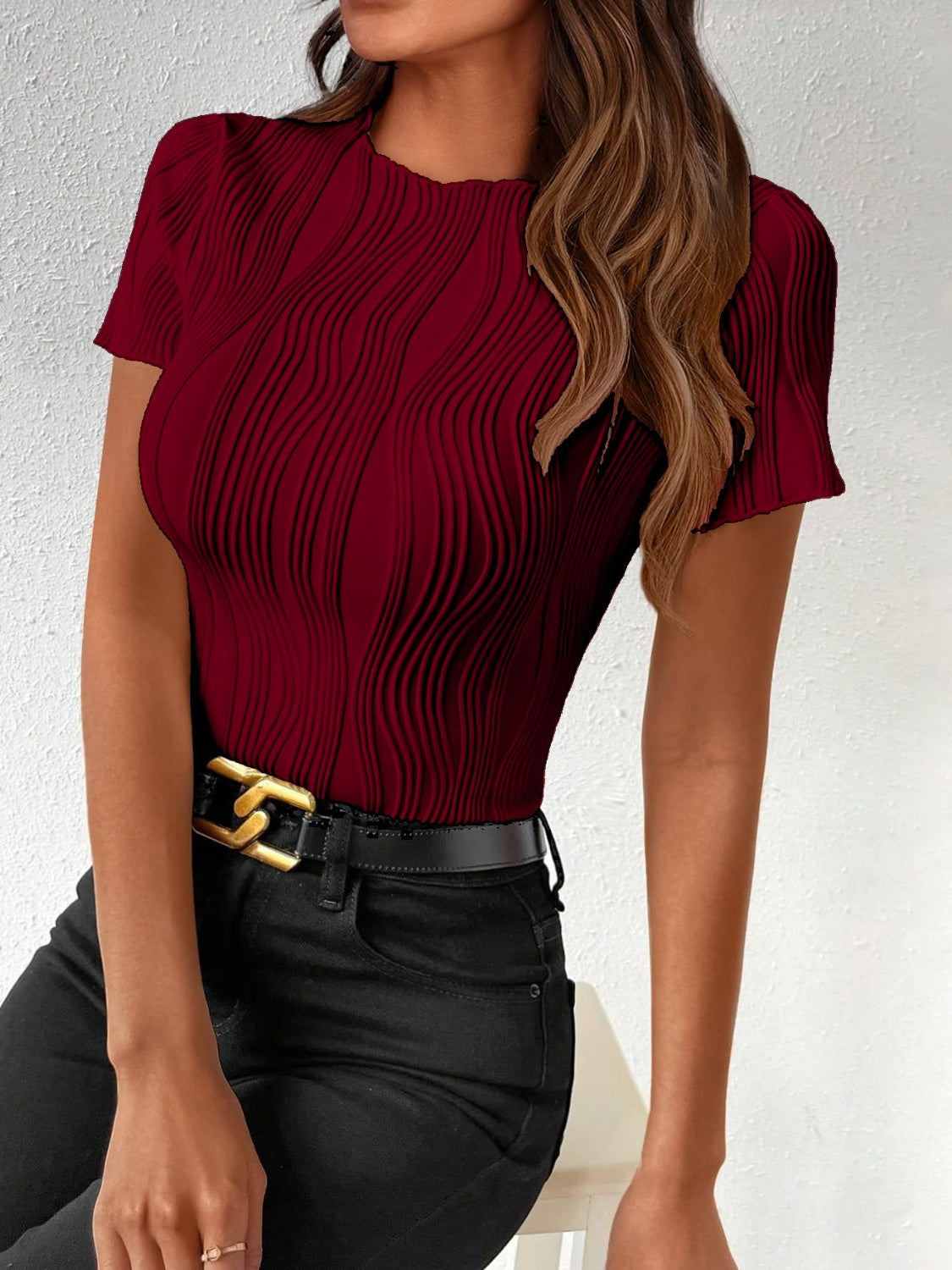 Stylish Round Neck Blouse