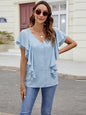 Ruffled Short Sleeve Blouse