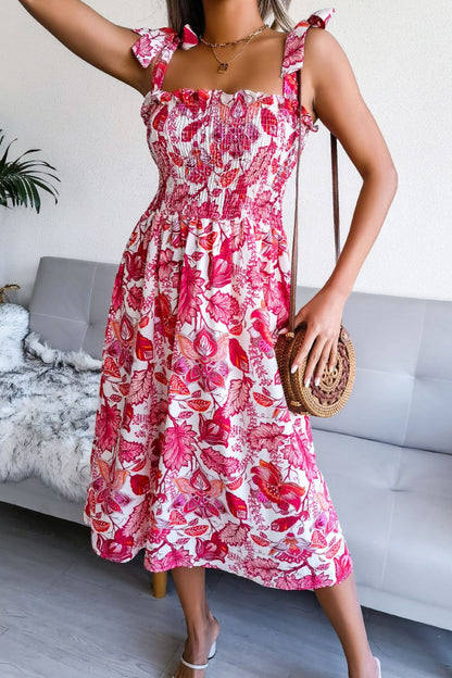 Floral Smocked Midi Dress