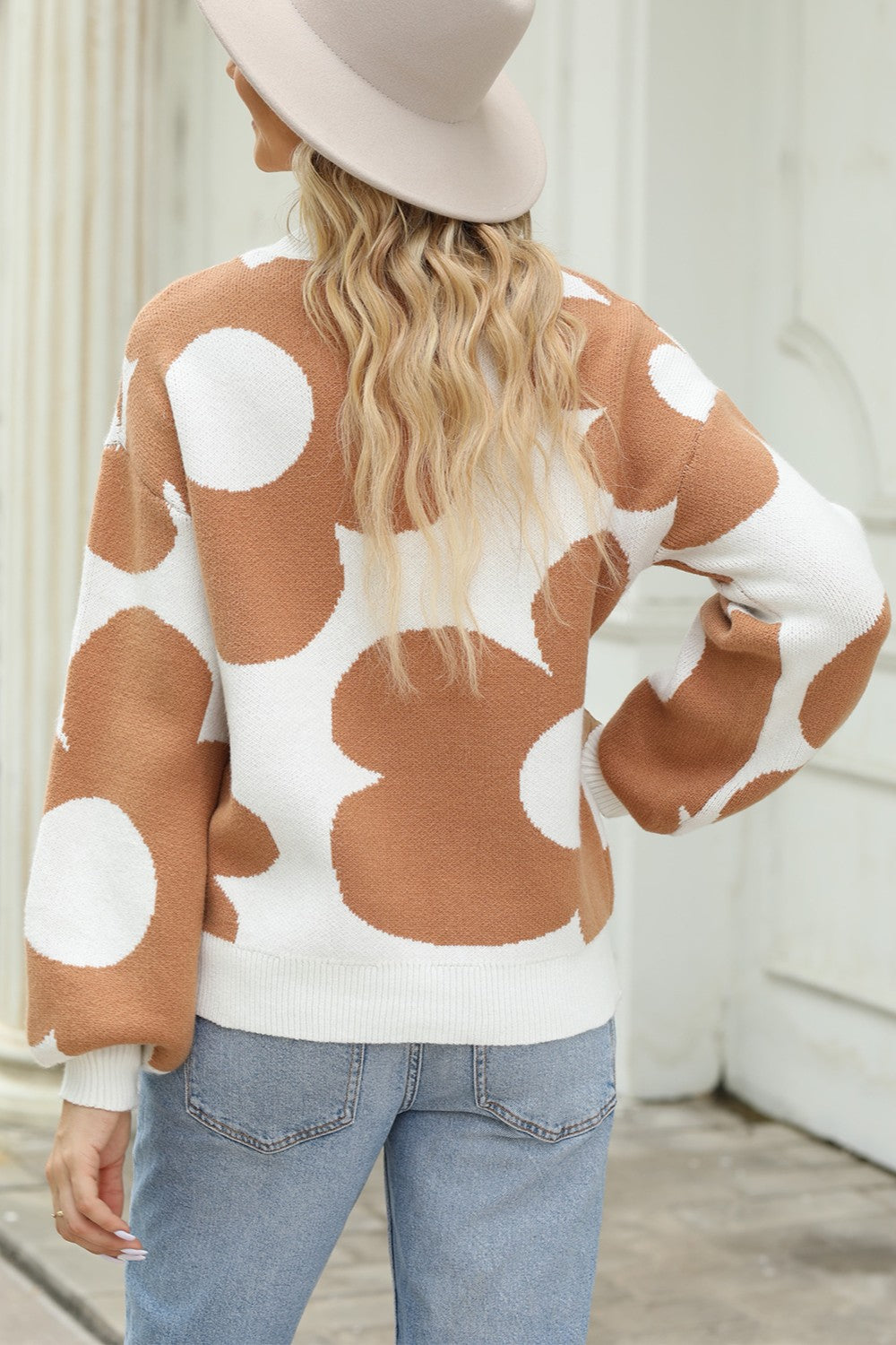 Flower Dropped Shoulder Sweater