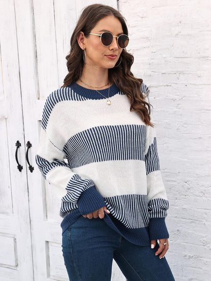 Round Neck Drop Shoulder Sweater