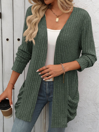 Long Sleeve Ribbed Cardigan