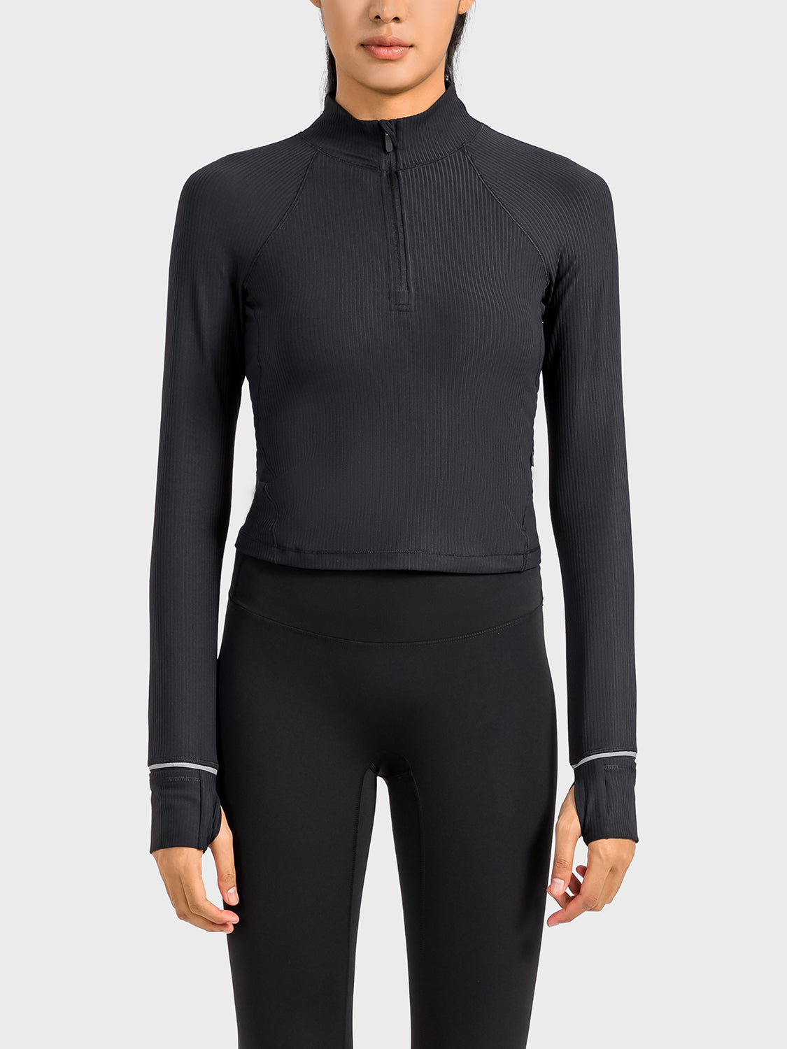 Mock Neck Half Zip Sports Top