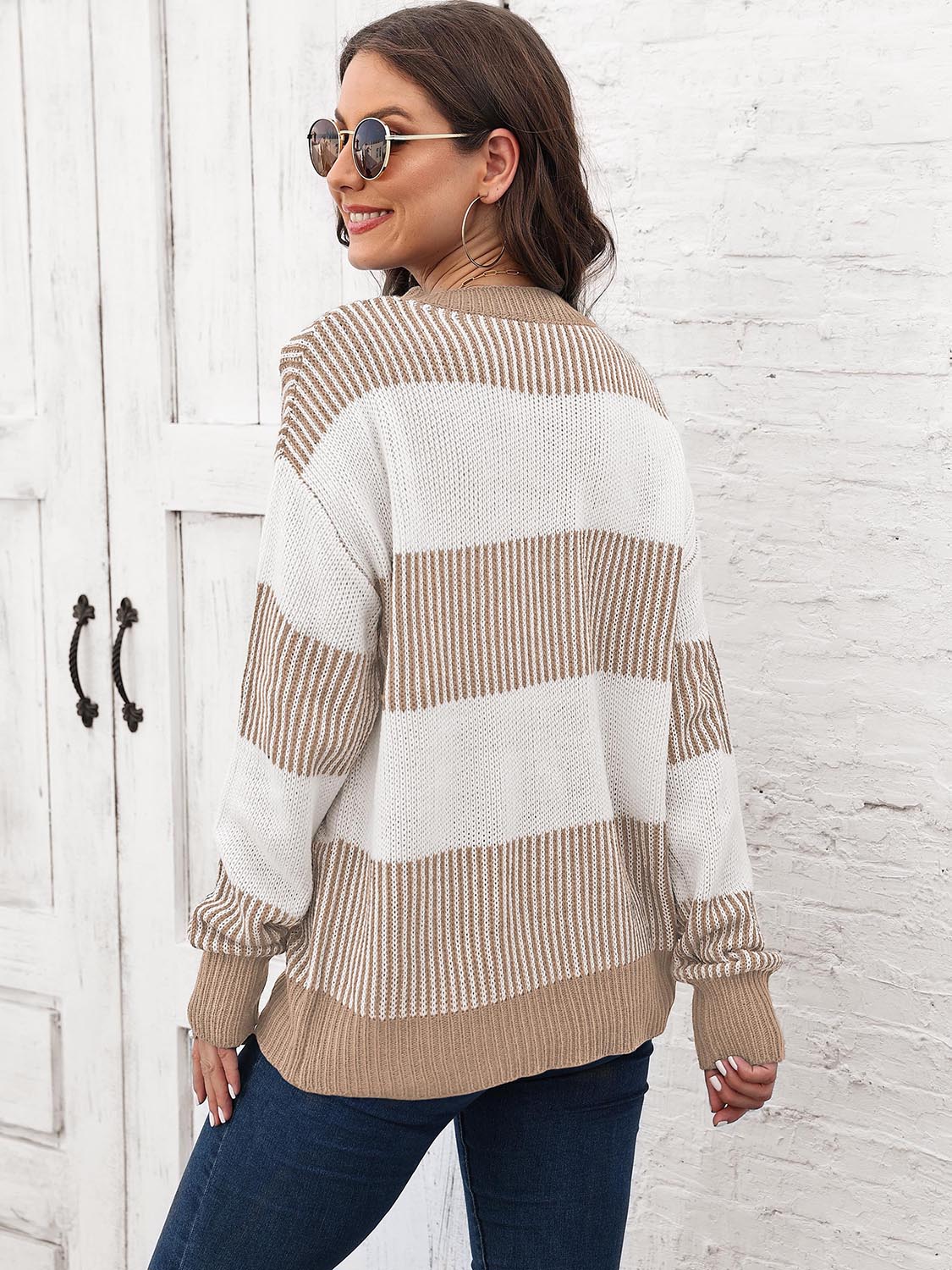 Round Neck Drop Shoulder Sweater