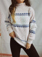 Geometric Dropped Shoulder Sweater