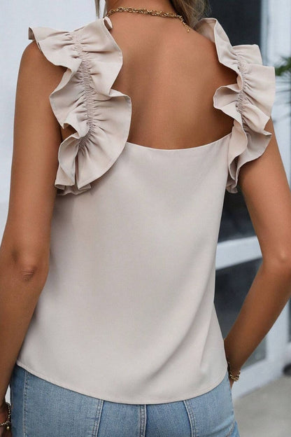 Ruffled Square Neck Blouse