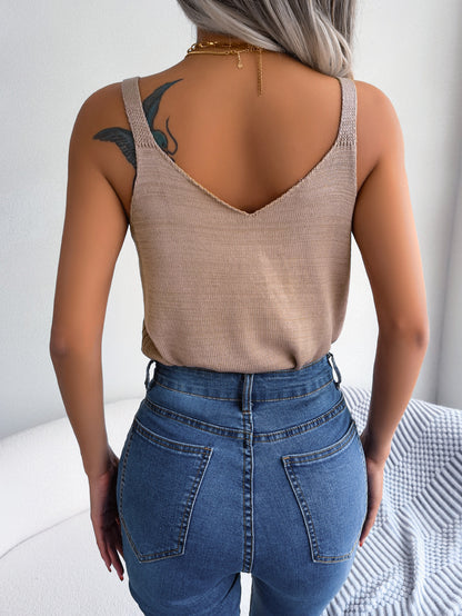 Scoop Neck Knit Tank Top