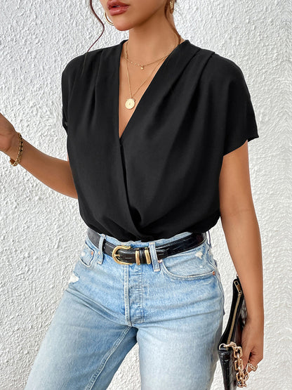 Short Sleeve Ruched Bodysuit