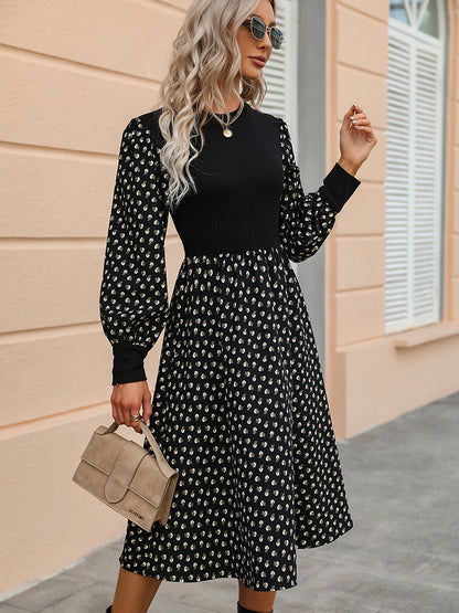 Printed Long Sleeve Dress