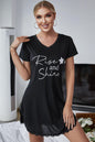 Rise And Shine Contrast Lace Night Dress