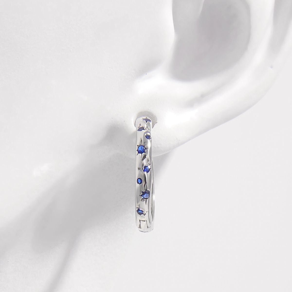 Sterling Silver Zircon Huggie Earrings