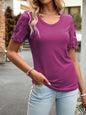 Elegant Lace Round Neck T-Shirt