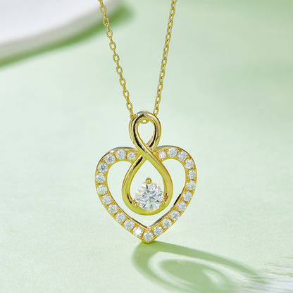 1 Carat Moissanite Heart Shape Necklace