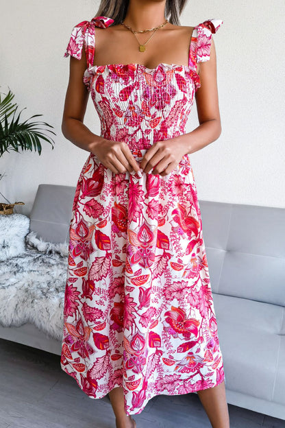 Floral Smocked Midi Dress