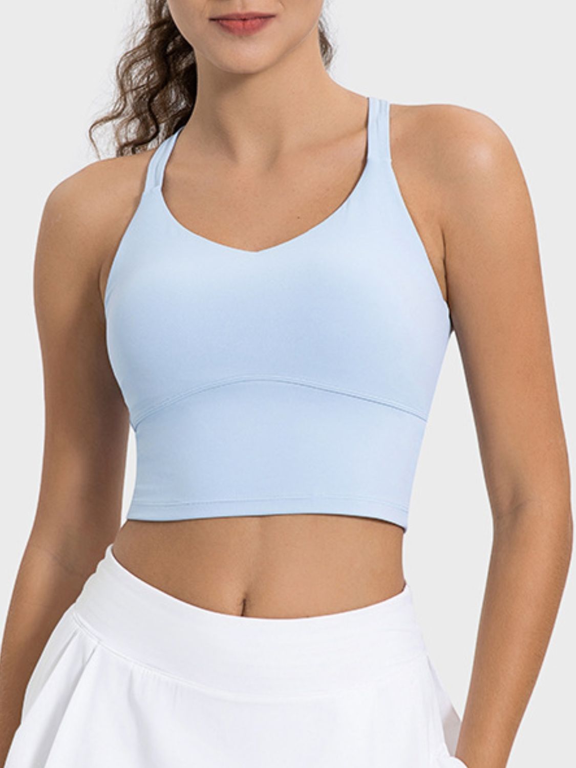 Crisscross Round Neck Active Top