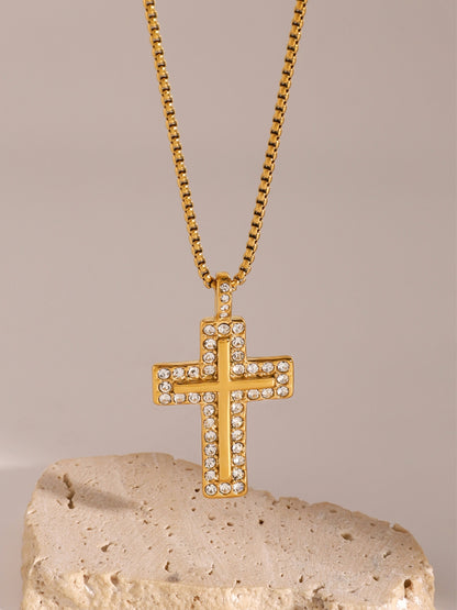 18K Gold-Plated Cross Necklace