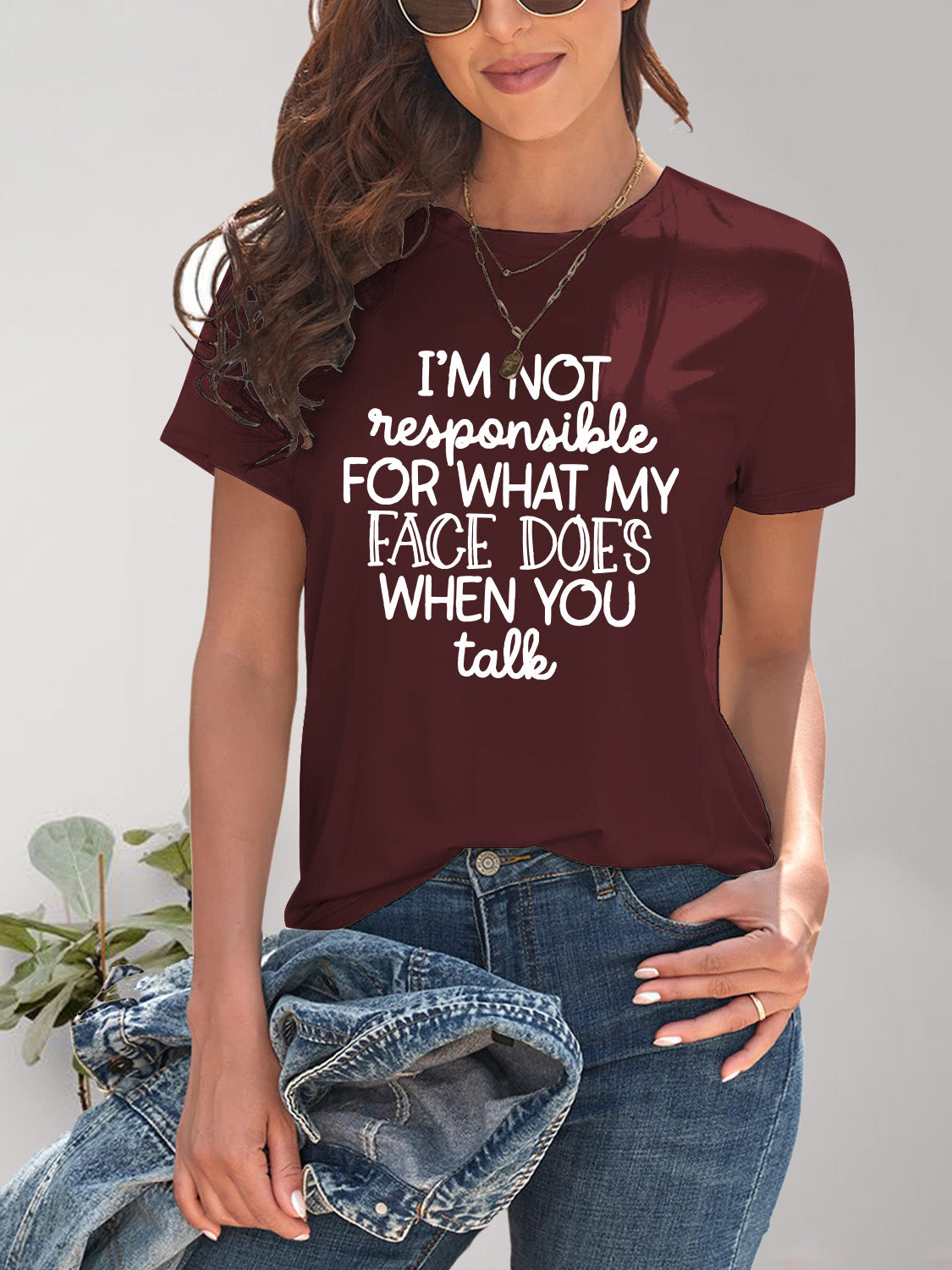 Text Art Round Neck T-Shirt