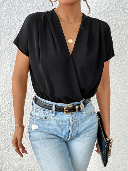 Short Sleeve Ruched Bodysuit