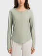 Round Neck Long Sleeve Active Top