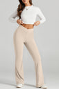 Elastic Waist Bootcut Pants - Elegant Aura Boutique