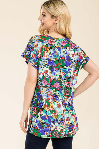 Celeste Short Sleeve Floral Blouse