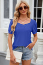 Eyelet Short Sleeve Blouse